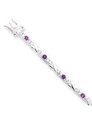 Sterling Silver Amethyst & CZ Bracelet