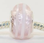 1 x Pink Shimmering Foil Glass Charm Bead for Pandora/Troll/Chamilia Style Charm Bracelet
