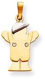 Boy With Cap And Overalls Charm, Yellow/White Gold