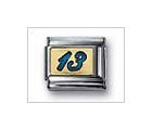 13 (writing) Blue Classic Enamel, Italian Charm by Nomination Charms