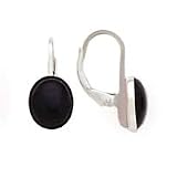 Classic Onyx Lever Clutch Earrings Set in Fine 925 Silver