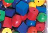 WOODEN BEADS 100-PK 1 +LACES IN CLEAR PLASTIC JAR