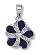 Sapphire CZ and Clear CZ Pinwheel Pendant. Comes with a 16" Sterling Silver Necklace.