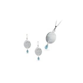 3.00 Cts Aquamarine Jewelry Set in Silver by