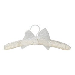 White Silk Hanger by Zazendi, with pearls