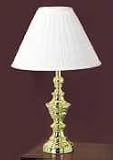 Catalina Lighting W2155 Polished Brass Table Lamp, Mushroom Pleated Shade, 28 High