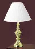 Catalina Lighting W2155 Polished Brass Table Lamp, Mushroom Pleated Shade, 28 High