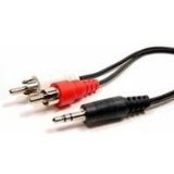 Cables Unlimited AUD-1200-25 Stereo 3.5mm To 2 RCA Cable (25 feet, Black)