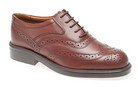 Mens Wide Fit Scimitar Formal Lace Up Brogues Shoes (10, brown)