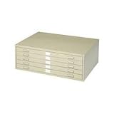 Five Drawer Flat File 16 1/2 x 40 3/8 x 29 3/8 Sand