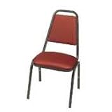 8926 Series Vinyl Upholstered Stack Chair, Wine, Black Frame, 2/Carton - Sold By the Carton