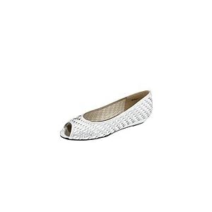Buy Magdesians Mace-R | Ladies Dress Flat Shoes Silver Woven Silver Kid by Magdesians
