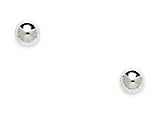 Solid 14k White Gold Childrens 3mm Ball Screwback Earrings - JewelryWeb