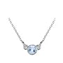 0.41 Cts Round Aquamarine Necklace in 18K White Gold