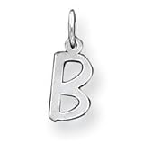 Sterling Silver Small Slanted Block Initial B Charm