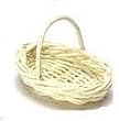 Dollhouse Miniature White Long Oval Fruit Basket