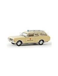 Toy: HO Scale 1966-1971 Opel Rekord C CarAVan Station Wagon - Assembled - Drummer -- German Red Cross (German Lettering) - Brekina