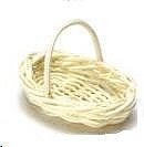 Dollhouse Miniature White Long Oval Fruit Basket