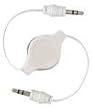 Retractable 3.5mm Male to Audio Cable(White) for Apple ipod cell phone