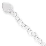 Sterling Silver Heart Link Childs Bracelet - 6 Inch