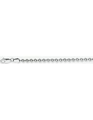 3mm White Gold Bead Chain 30"
