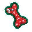 Bow Wow Beanies - RED SNOWFLAKE the Bone (Red w/ Snowflake Print & Green Trim)