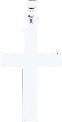 14K White Gold Cross Charm