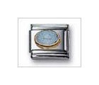 Oval Cabochon Aquamarine Classic Tourmaline, Italian Charm by Nomination Charms