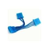 Blue UV coated, 4-pin to 2 x 4-pin power splitter, 10cm;