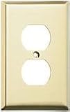 STANLEY HARDWARE Bright Brass Single Outlet Plate