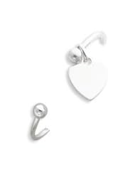 Sterling Silver Polished Engraveable Heart Disc on Cuff Bangle Bracelet