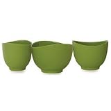 iSi Basics Flexible Silicone Mixing Bowls, Set of 3, 1 QT, 1.5 QT, 2 QT, Wasabi