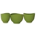 iSi Basics Flexible Silicone Mixing Bowls, Set of 3, 1 QT, 1.5 QT, 2 QT, Wasabi