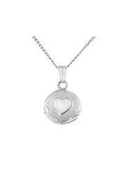 Sterling Silver Baby Round Locket With Chain (13 inches)