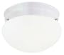 Westinghouse 64225 One-Light Flush Mount Mushroom Ceiling Fixture, White with White Opal Globe