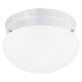 Westinghouse 64225 One-Light Flush Mount Mushroom Ceiling Fixture, White with White Opal... by Westinghouse