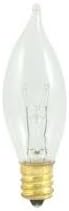 Chandelier Bulbs(petite), 130volt, Candelabra Base, 10watts Clear Flame Tip (10 pack)