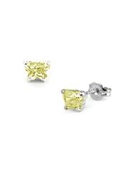Children 14K White Gold Citrine C.Z. Butterfly Stud Earrings