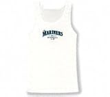 Seattle Mariners Junior's Rib Knit White Tank Top