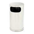 Rubbermaid Commercial Stainless Steel 12 Gallon European and Metallic Series Side-Opening Waste Receptacle, Round, Satin