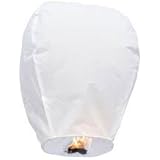 E-joy&reg; Paper Eco Friendly Sky Flying Candle Wishing Lanterns for Wedding, Birthday, & Other Occasions (10, White)