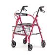 Value Four Wheel Rollator, Red , 1 Each