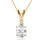 0.02 Cts Diamond & 0.50 Cts White Sapphire Pendant 