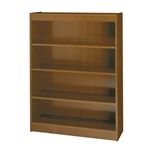 IMAGE OF 4-Shelf Reinforced Square-Edge Veneer Bookcase in Medium Oak by Safco