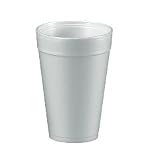 Dart 24J16 3.7 Inch Top and 2.6 Inch Bottom Diameter 6.9 Inch Height 24-Ounce White Foam Cup 20-Pack (Case of 25)