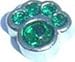 May Emerald Color Paw Print Birthstone Floating title=