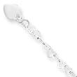Sterling Silver Heart Link Childs Bracelet - 6 inch