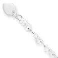 Sterling Silver Heart Link Childs Bracelet - 6 inch
