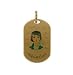 18Kt Yellow Gold Medal with Aquarius Zodiac Sign Charm (20mm X 13mm/24mm with Bail)