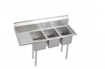 Stainless Small 3 Compartment DB Left